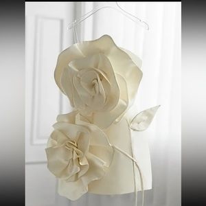 3D Flower Design Formal Style Banquet Dress